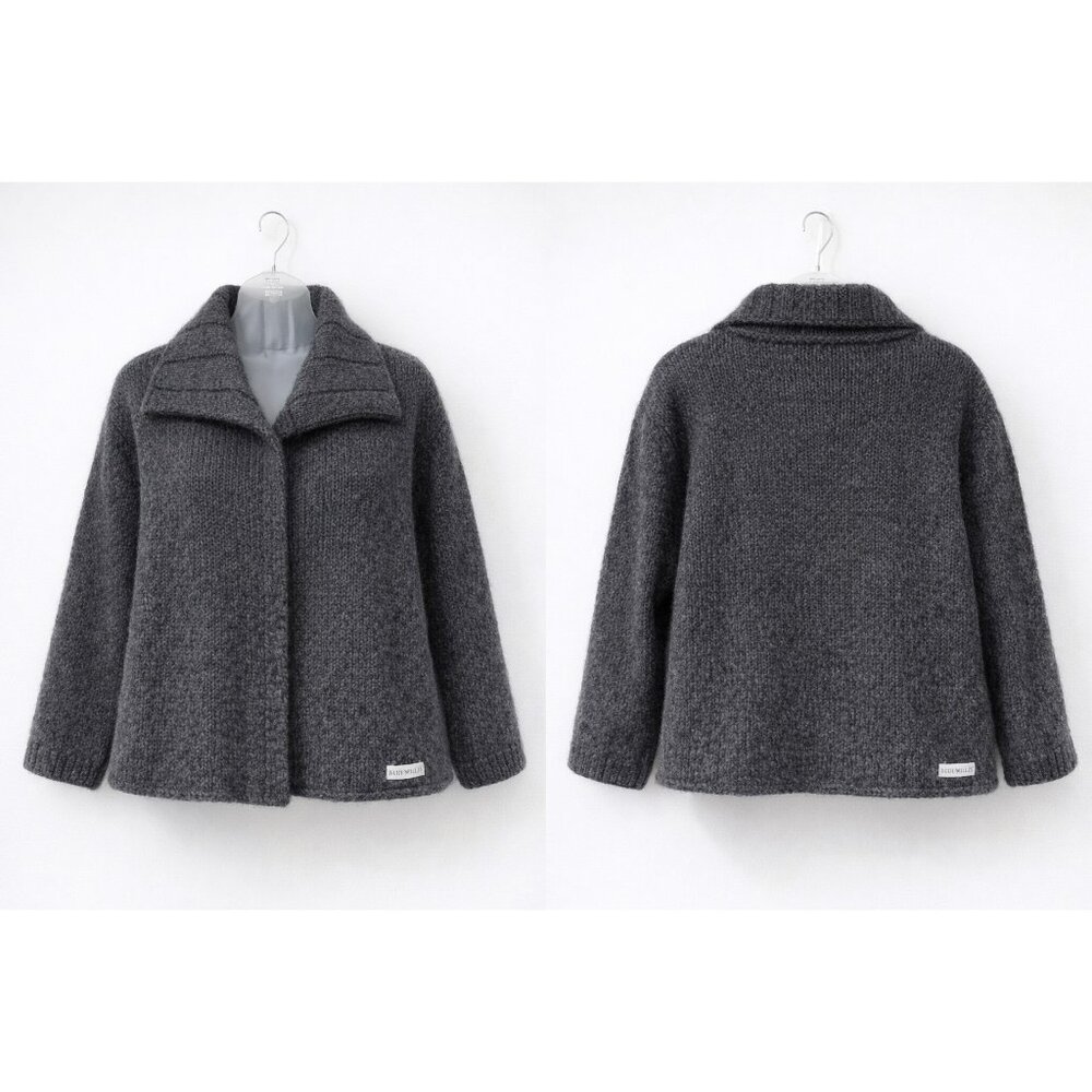 Blue Willis Womens Gray 100% Wool Knit Jacket Size L Cozy & Stylish Outerwear Wi